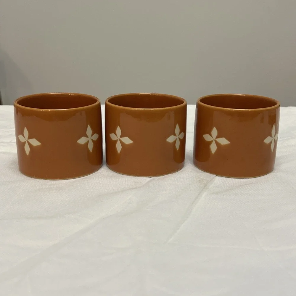Vtg Pottery Barn Dune Persimmon Mug Cup Saucer Coffee Tea MCM Boho Replacement